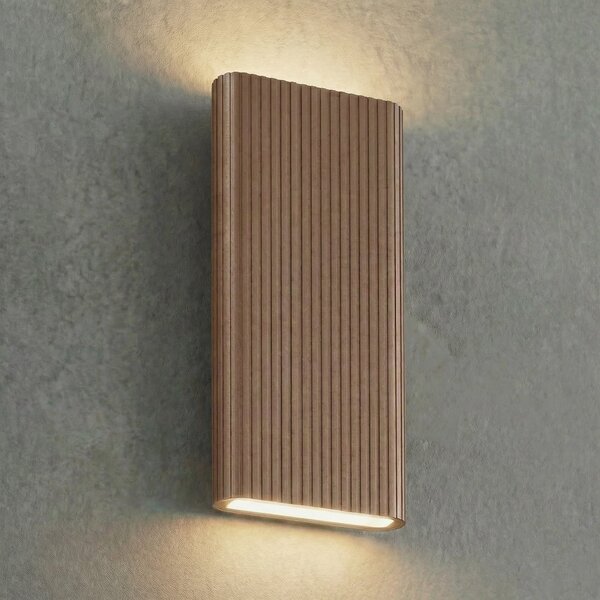 Lucande Lampa de perete pentru exterior cu LED Raija, maro închis, înălțime 40, Maro / Rugină, Aluminiu, Modern