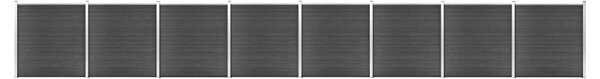 Set de panouri de gard, negru, 1391x186 cm, WPC