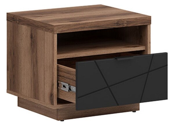 Noptiera FORN, nuc/negru mat, PAL, 50x42.5x42.5 cm