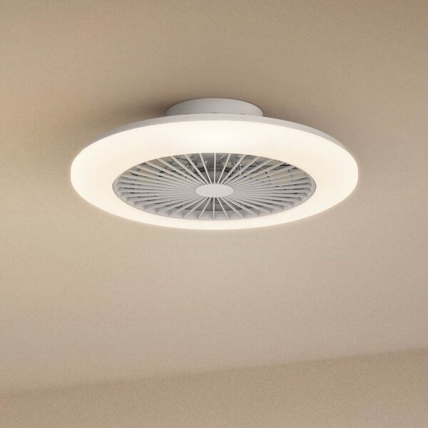 Philips Ventilator de tavan cu LED Amigo, alb lucios, 58 cm, CCT, reglabil, Alb, Camera de zi / sufragerie, Plastic, Modern
