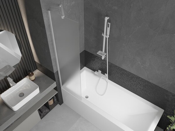 Mexen Next, paravan de baie 1 aripă 50 x 150 cm, aripă fixă, sticlă mată 6 mm, profil alb, 895-050-000-00-30-20