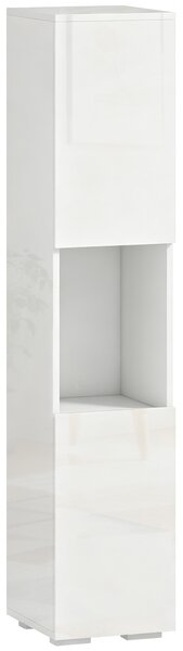 HOMCOM Dulap Multimedia Slim cu 5 Rafturi Reglabile, Alb | Aosom Romania