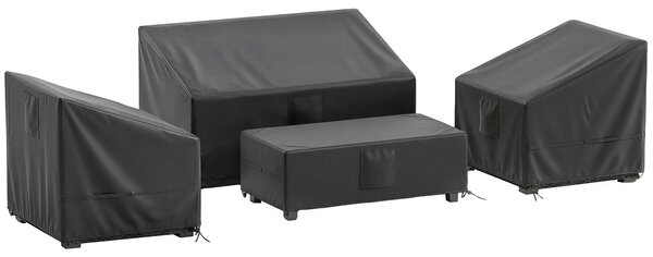 Outsunny Huse pentru Mobilier de Grădină 4 Piese, Impermeabile, Negru | Aosom Romania