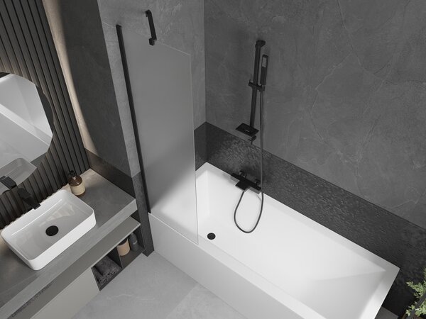 Mexen Next, paravan de baie 1 aripă 50 x 150 cm, aripă fixă, sticlă mată 6 mm, profil negru, 895-050-000-00-30-70