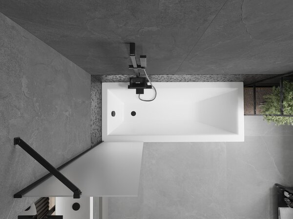 Mexen Next, paravan de baie 1 aripă 50 x 150 cm, aripă fixă, sticlă mată 6 mm, profil negru, 895-050-000-00-30-70