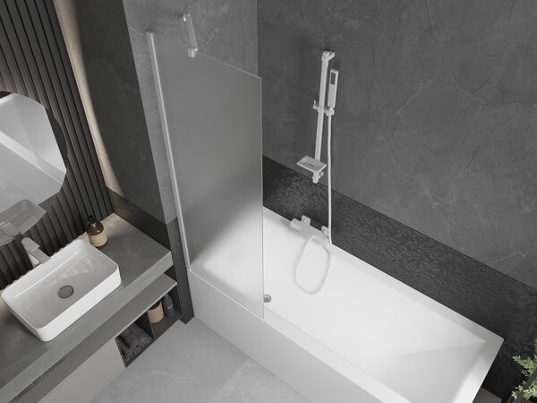 Mexen Next, paravan de baie 1 aripă 60 x 150 cm, aripă fixă, sticlă mată 6 mm, profil alb, 895-060-000-00-30-20