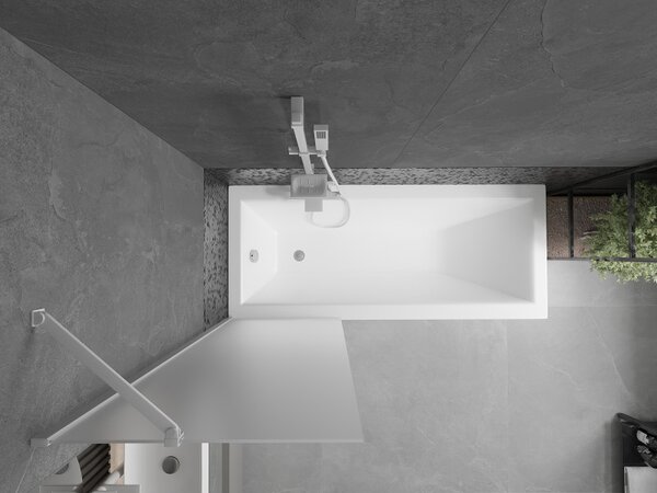 Mexen Next, paravan de baie 1 aripă 60 x 150 cm, aripă fixă, sticlă mată 6 mm, profil alb, 895-060-000-00-30-20