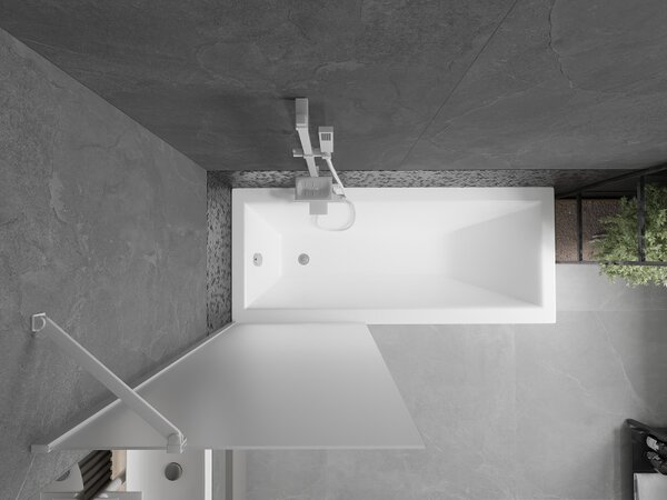Mexen Next, paravan de baie 1 aripă 70 x 150 cm, aripă fixă, sticlă mată 6 mm, profil alb, 895-070-000-00-30-20