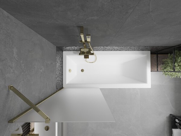 Mexen Next, paravan de baie 1 aripă 70 x 150 cm, aripă fixă, sticlă mată 6 mm, profil auriu, 895-070-000-00-30-50