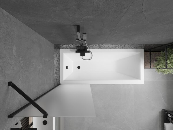 Mexen Next, paravan de baie 1 aripă 60 x 150 cm, aripă fixă, sticlă mată 6 mm, profil negru, 895-060-000-00-30-70