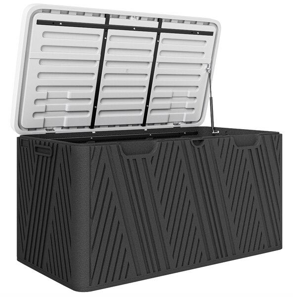 Outsunny Cutie de Depozitare Impermeabilă pentru Exterior cu Capac și Mânere, 115x60x60 cm, Negru | Aosom Romania