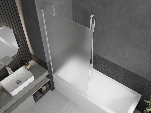Mexen Next, paravan de baie 1 aripă 90 x 150 cm, aripă fixă, sticlă mată 6 mm, profil alb, 895-090-000-00-30-20