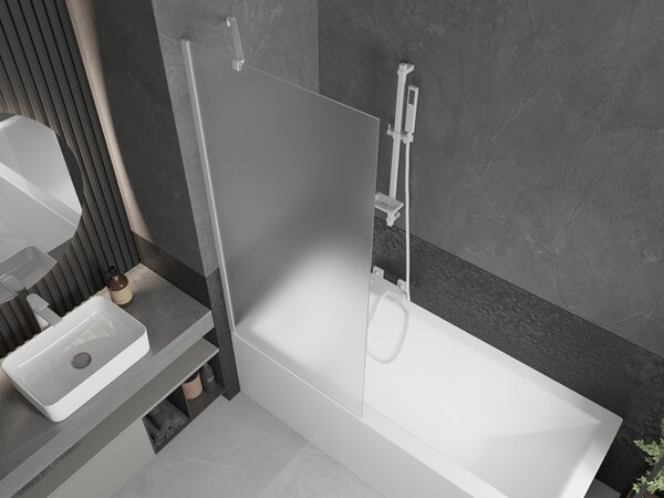 Mexen Next, paravan de baie 1 aripă 80 x 150 cm, aripă fixă, sticlă mată 6 mm, profil alb, 895-080-000-00-30-20