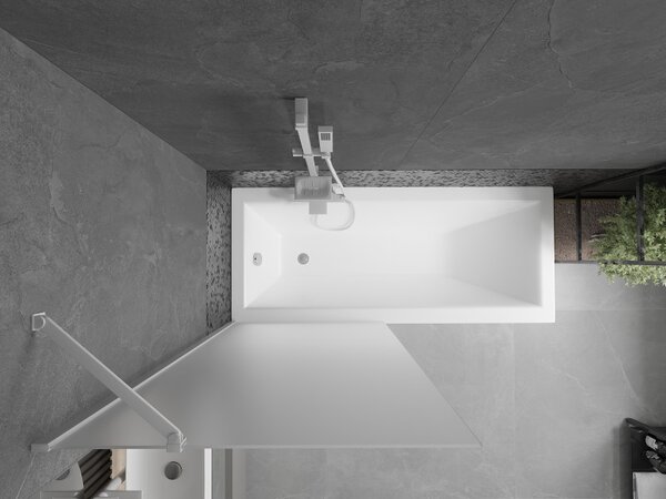 Mexen Next, paravan de baie 1 aripă 80 x 150 cm, aripă fixă, sticlă mată 6 mm, profil alb, 895-080-000-00-30-20