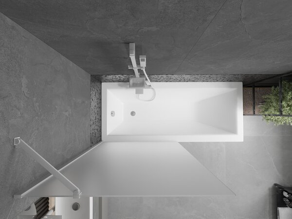 Mexen Next, paravan de baie 1 aripă 90 x 150 cm, aripă fixă, sticlă mată 6 mm, profil alb, 895-090-000-00-30-20