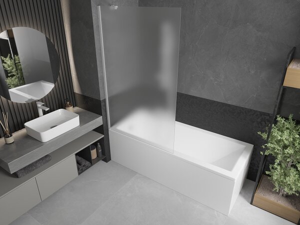 Mexen Next, paravan de baie 1 aripă 100 x 150 cm, aripă fixă, sticlă mată 6 mm, profil alb, 895-100-000-00-30-20