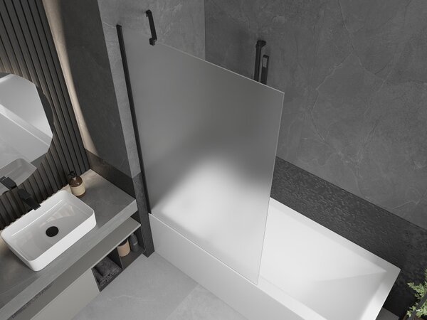 Mexen Next, paravan de baie 1 aripă 100 x 150 cm, aripă fixă, sticlă mată 6 mm, profil negru, 895-100-000-00-30-70