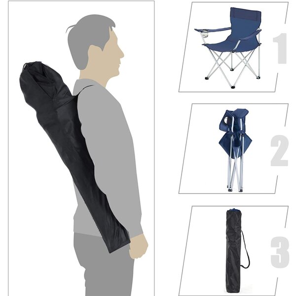 Set 2 scaune de camping Songmics Indigo 84x52x81 cm