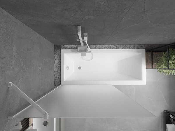 Mexen Next, paravan de baie 1 aripă 100 x 150 cm, aripă fixă, sticlă mată 6 mm, profil alb, 895-100-000-00-30-20