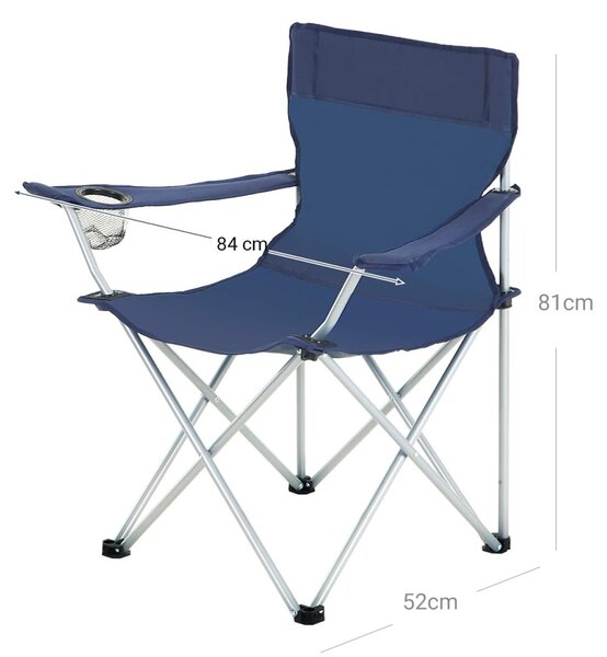 Set 2 scaune de camping Songmics Indigo 84x52x81 cm