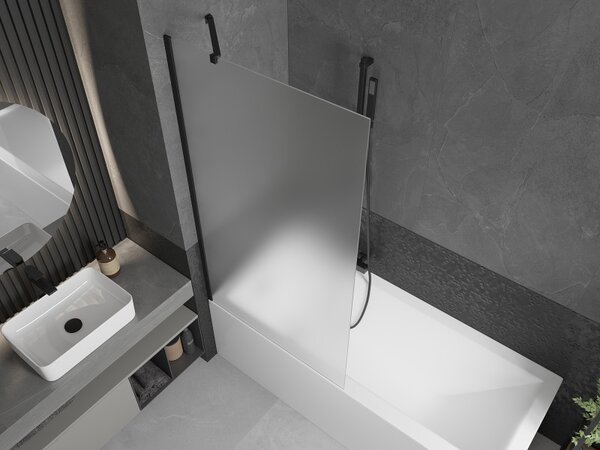 Mexen Next, paravan de baie 1 aripă 90 x 150 cm, aripă fixă, sticlă mată 6 mm, profil negru, 895-090-000-00-30-70