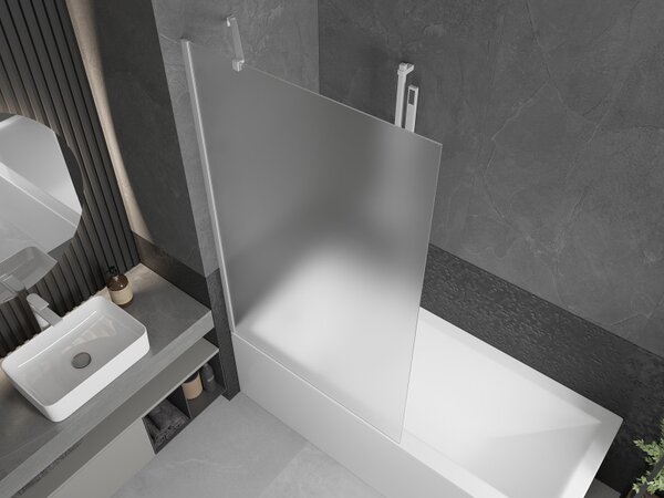 Mexen Next, paravan de baie 1 aripă 100 x 150 cm, aripă fixă, sticlă mată 6 mm, profil alb, 895-100-000-00-30-20