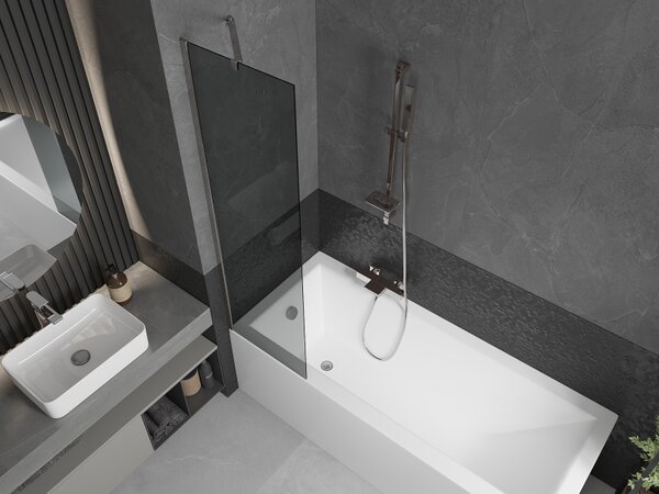 Mexen Next, paravan de baie 1 aripă 50 x 150 cm, aripă fixă, sticlă gri 6 mm, profil cromat, 895-050-000-00-40-01