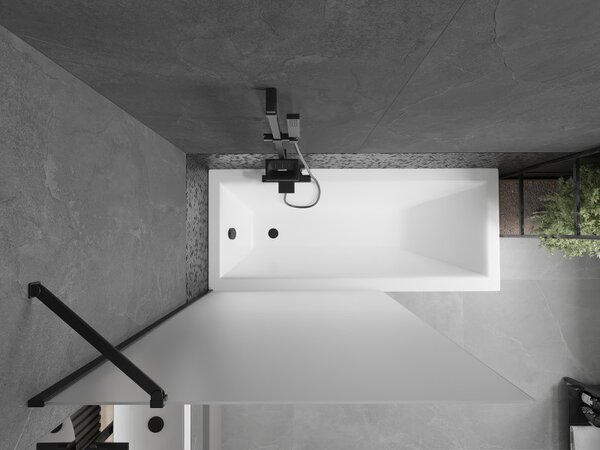 Mexen Next, paravan de baie 1 aripă 100 x 150 cm, aripă fixă, sticlă mată 6 mm, profil negru, 895-100-000-00-30-70