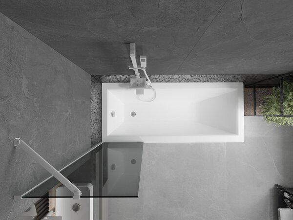 Mexen Next, paravan de baie 1 aripă 50 x 150 cm, aripă fixă, sticlă gri 6 mm, profil alb, 895-050-000-00-40-20