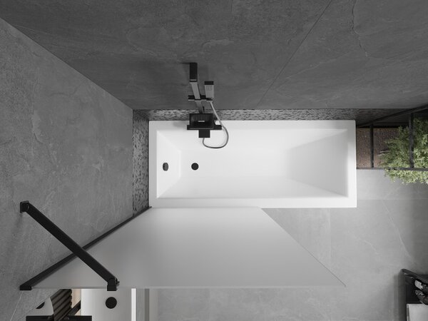 Mexen Next, paravan de baie 1 aripă 90 x 150 cm, aripă fixă, sticlă mată 6 mm, profil negru, 895-090-000-00-30-70