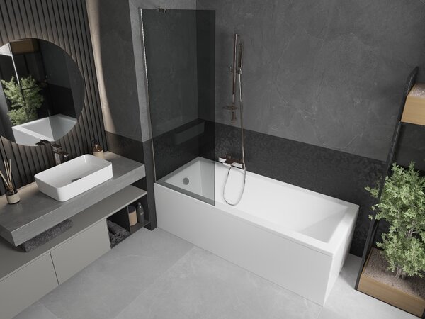 Mexen Next, paravan de baie 1 aripă 70 x 150 cm, aripă fixă, sticlă gri 6 mm, profil cromat, 895-070-000-00-40-01