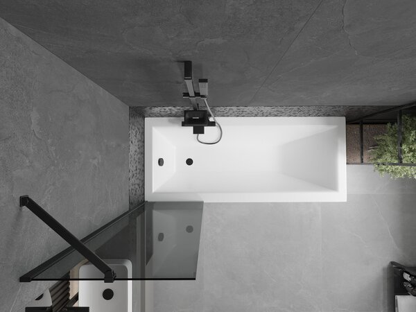 Mexen Next, paravan de baie 1 aripă 50 x 150 cm, aripă fixă, sticlă gri 6 mm, profil negru, 895-050-000-00-40-70
