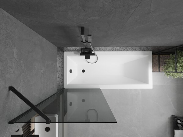 Mexen Next, paravan de baie 1 aripă 70 x 150 cm, aripă fixă, sticlă gri 6 mm, profil negru, 895-070-000-00-40-70