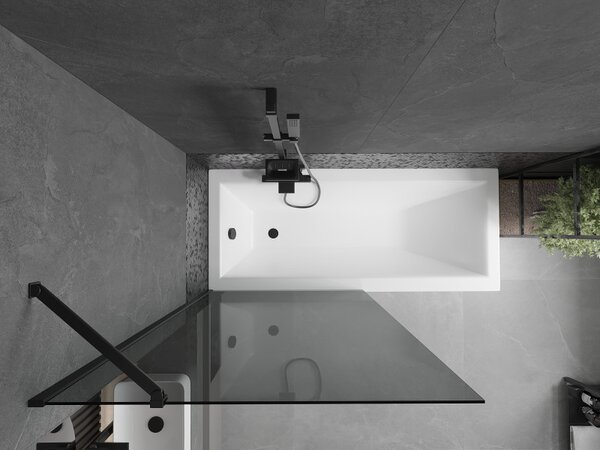 Mexen Next, paravan de baie 1 aripă 90 x 150 cm, aripă fixă, sticlă gri 6 mm, profil negru, 895-090-000-00-40-70