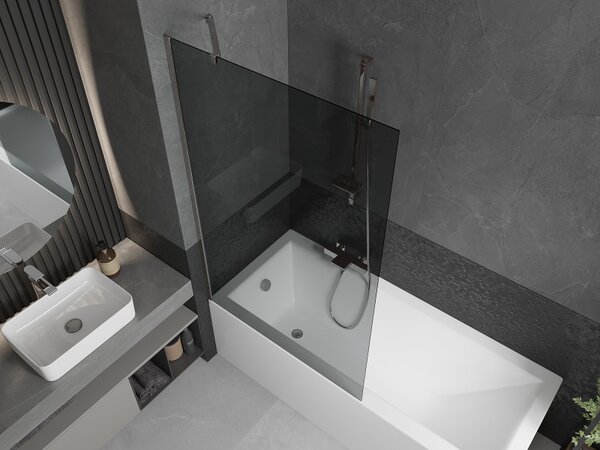 Mexen Next, paravan de baie 1 aripă 100 x 150 cm, aripă fixă, sticlă gri 6 mm, profil cromat, 895-100-000-00-40-01