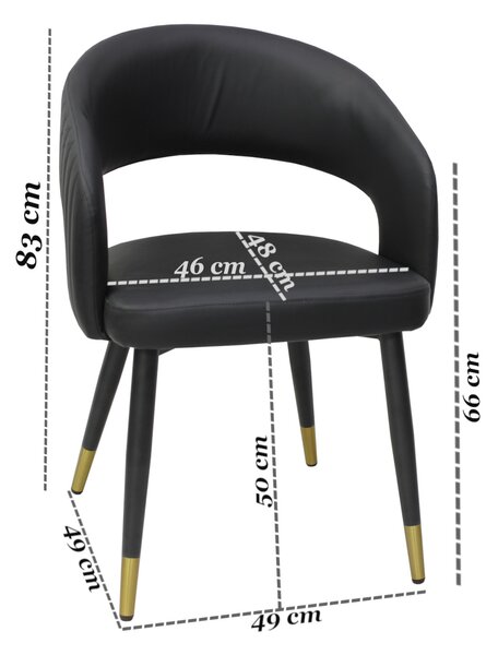 Scaun Piele Sintetică Monaco Negru