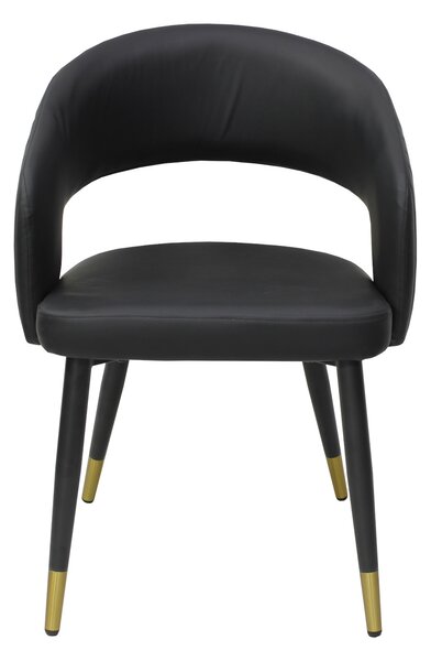 Set masă fixă Arta Nuc cu 4 scaune Piele Ecologică Monaco Negru