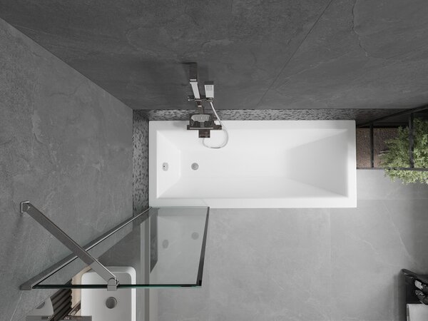 Mexen Next, paravan de baie 1 aripă 50 x 150 cm, aripă fixă, sticlă transparentă de 6 mm cu model negru, profil cromat, 895-050-000-00-70-01