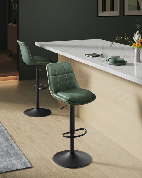 Set 2 buc. Scaune de bar Vasagle Verde padure 44x48x112 cm