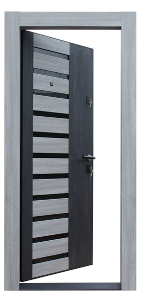 Ușă Metalică cu MDF Artis 502 Stânga Stejar Gri Inchis