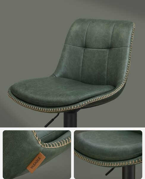 Set 2 buc. Scaune de bar Vasagle Verde padure 44x48x112 cm