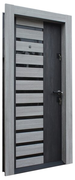 Ușă Metalică cu MDF Artis 502 Stânga Stejar Gri Inchis