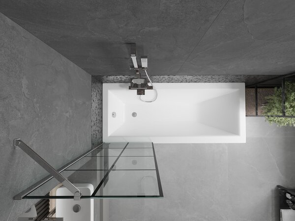 Mexen Next, paravan de baie 1 aripă 60 x 150 cm, aripă fixă, sticlă transparentă de 6 mm cu model negru, profil cromat, 895-060-000-00-77-01