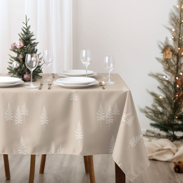 Goldea față de masă din 100% bumbac solid - brazi nordici 140 x 220 cm
