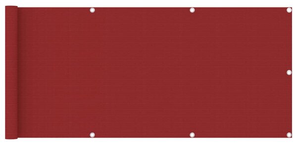 Paravan pentru balcon, roșu, 75x400 cm, HDPE