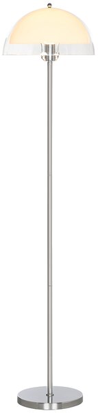 HOMCOM Lampă de Podea cu Abajur Dublu Strat pentru Living, Sufragerie, Dormitor, din Metal și Acrilic, Ø35x150 cm, Alb | Aosom Romania