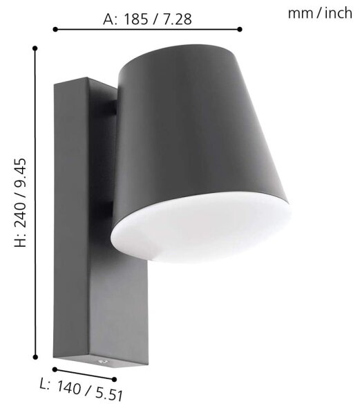 Eglo 97482 - Corp de iluminat exterior LED dimmabil CALDIERO-C 1xE27/9W/230V IP44
