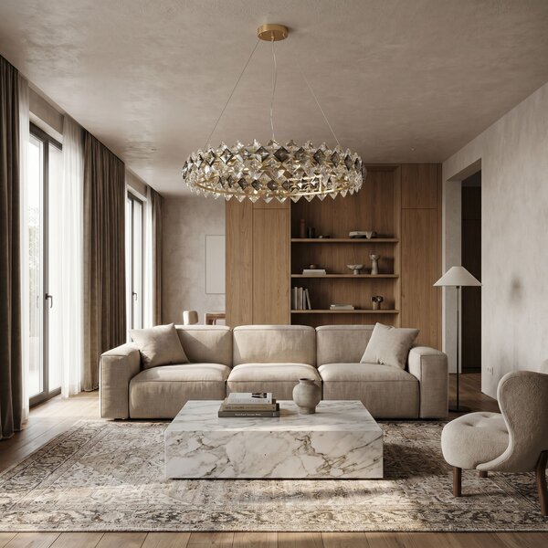 Lampă suspendată din cristal SWE094-CP 60cm Gold