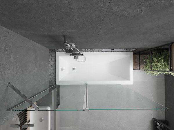 Mexen Flip, paravan de baie 1 aripă 140 x 150 cm, aripă rotativă, sticlă transparentă de 6 mm, profil cromat, 894-140-101-01-00