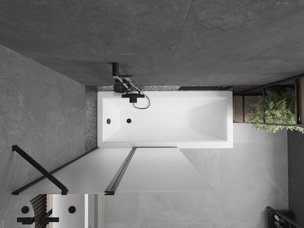 Mexen Flip, paravan de baie cu 1 aripă 100 x 150 cm, sticlă mată 6 mm, profil negru, 894-100-101-70-30